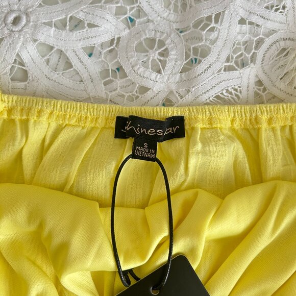 NWT Forever 21 Shinestar Cropped Tank Top Yellow - Picture 4 of 5